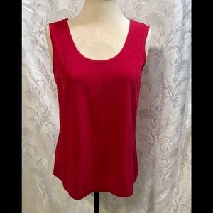 CAROLYN STRAUSS PINK POLY TANK TOP SIZE S